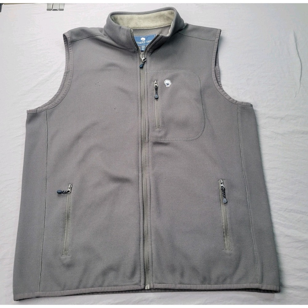 Southern Shirt Vest Men's X-Large Gray Full Zip Sleeveless